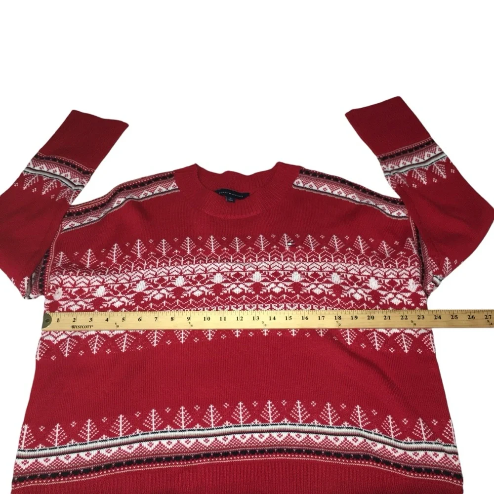 Tommy Hilfiger Red and White Patterned Sweater - Picture 3 of 14